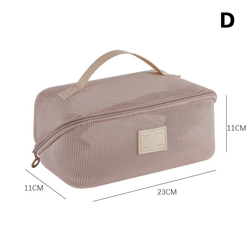 Mesh Makeup Bag - 1pcs Transparent Cosmetic Organizer with Handle, Travel Toiletry Storage Pouch