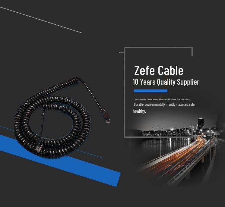 Stretchable Retractable 2-Core Power Cord: 1.5, 2.5 & 1 Sq. Spiral Cable