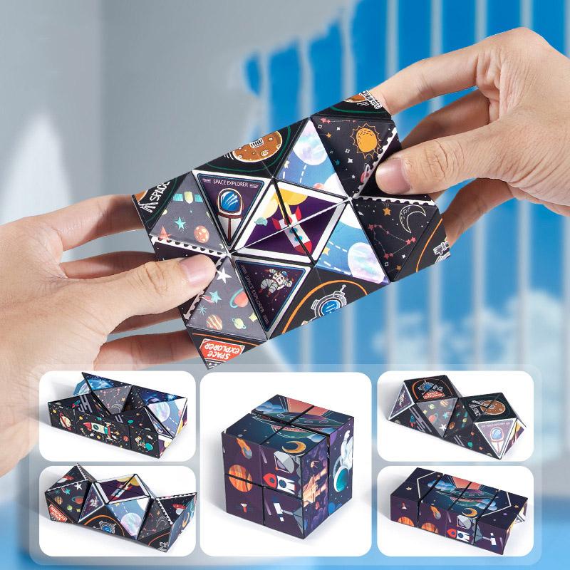 Měnící se krabička Geometrická měnitelná magnetická kouzelná kostka 3D dekompresní ruční skládanka pro děti Uvolňovač Fidget hračka