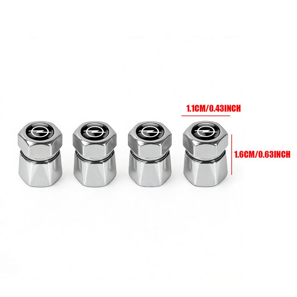 4Pcs Aluminum Car Tire Valve Caps Diamond Tyre Valve Airtight Cover For Opel OPC Astra Insignia Corsa Mokka Vectra Accessories