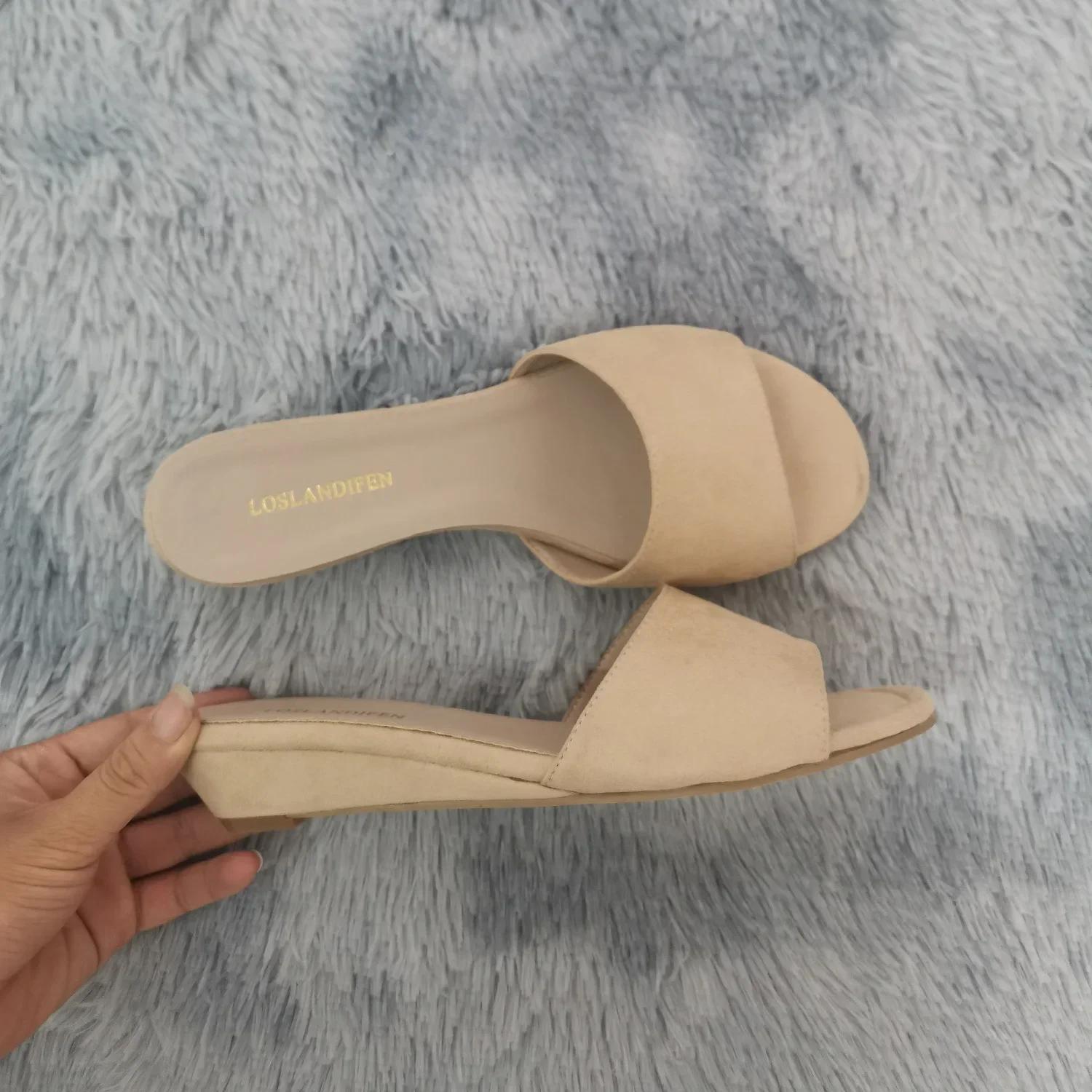 

Женские темпераментные тапочки 3 см бархатные мюли босоножки на танкетке тапочки с открытым носком высокие каблуки повседневные нарядные вечерние женские туфли больших размеров 35