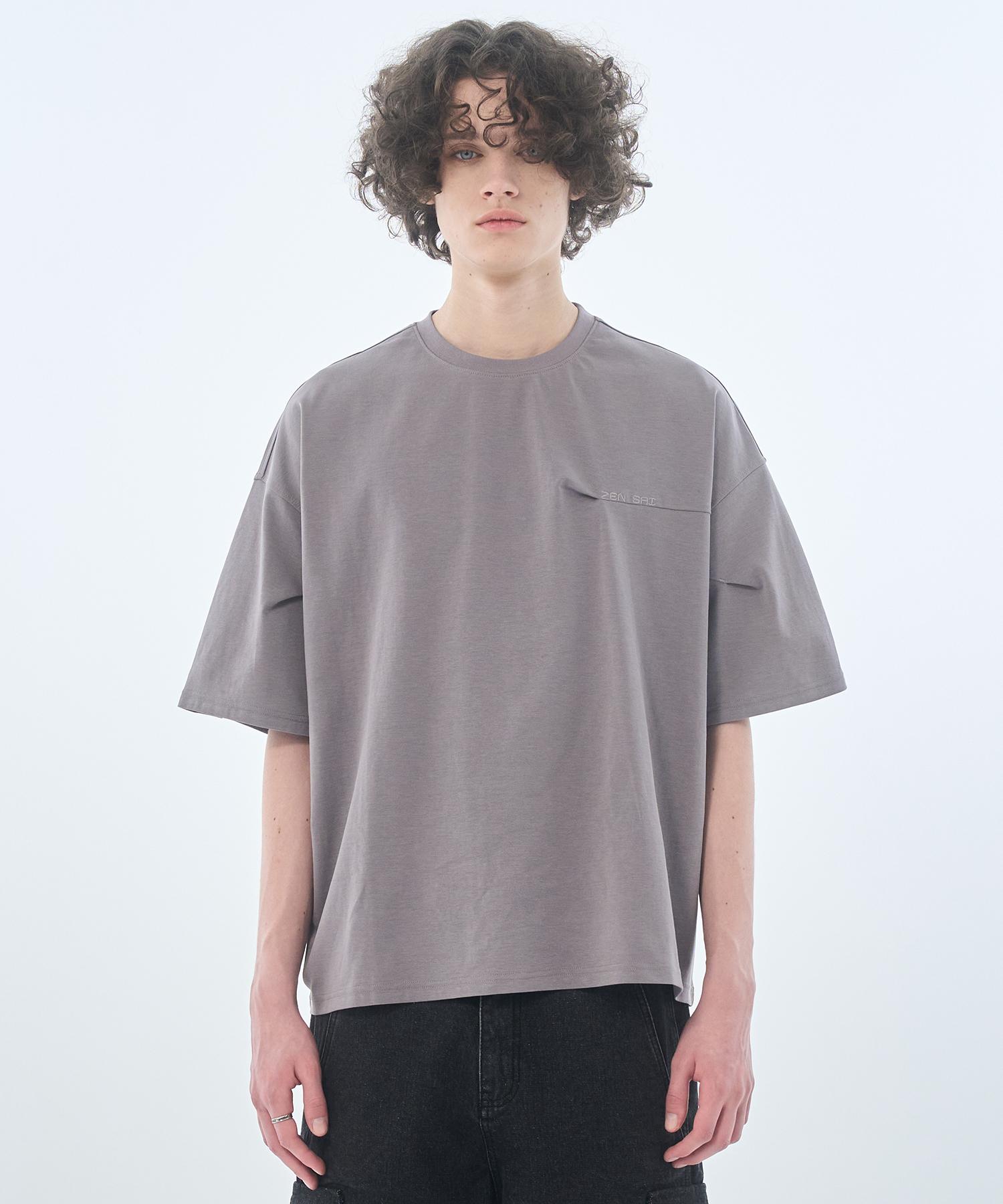 Zensai Back Pleated T-Shirt Gray L