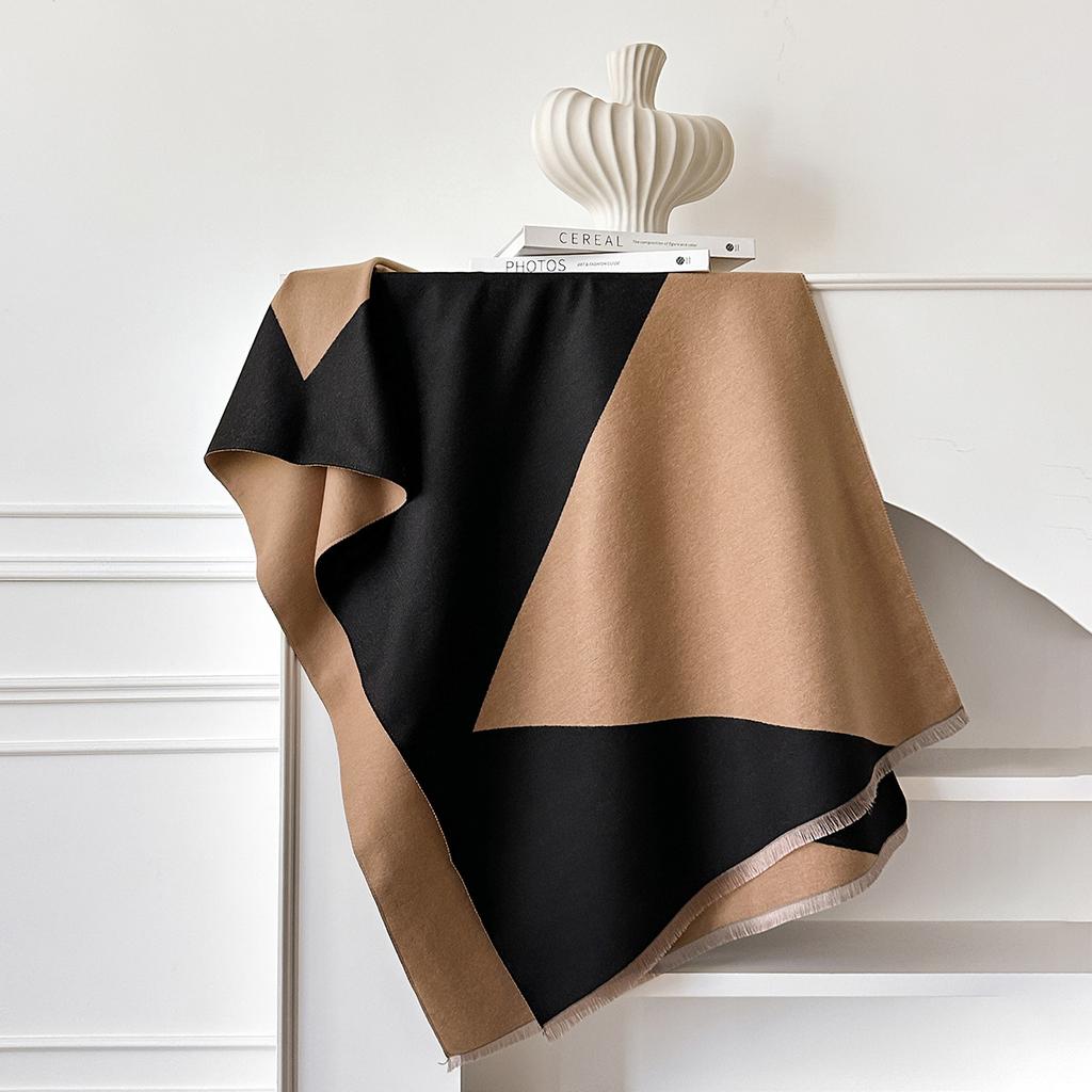 Imitation Cashmere Wool Scarf Women'S Autumn And Winter High-End Plaid Shawl Versatile Simple Fringed Scarf Batch