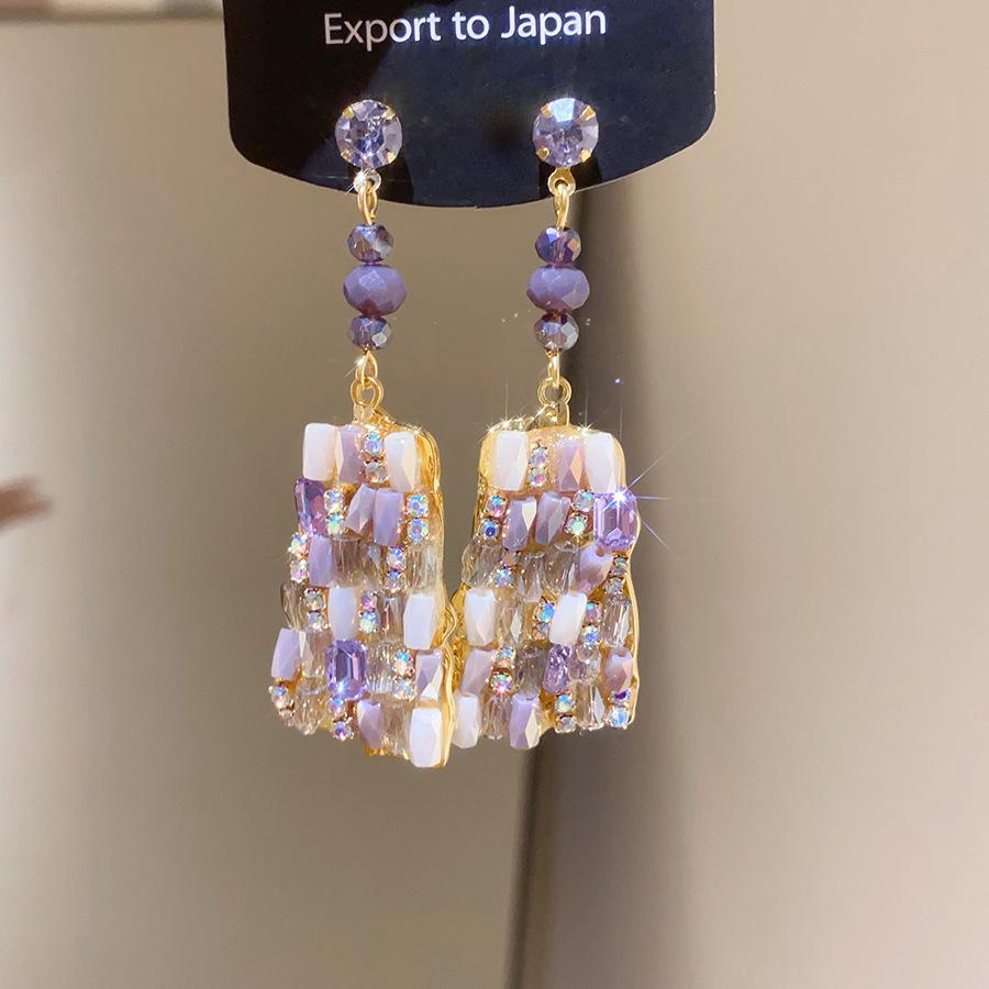 Silver Needle Diamond Tassel Drop Earrings: Elegant, Fashionable, Statement Design