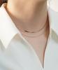 Alleun Silver 925 Square Snake Chain Layered Silver Chain Necklace