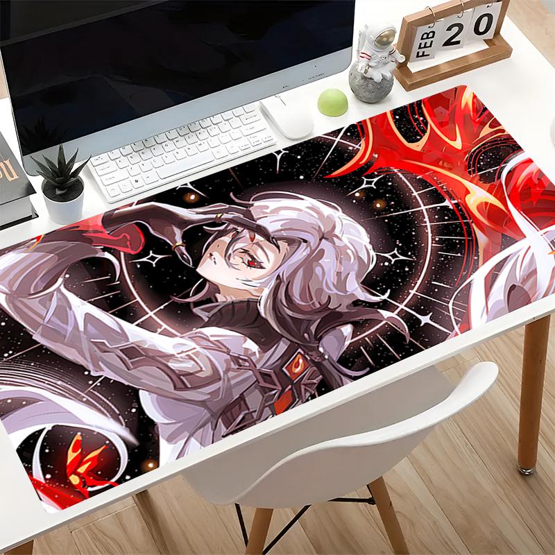90x40cm Mouse Pad Office Computer Keyboard Pad G-genshin Impact Arlecchino Gaming Desk Mat Rubber Large E-sports Gamer Mausepad