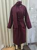 2024 Elegant Solid Woolen Belted Coat with Scarf for European and American Casual Street Fashion