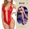 European and American sexy lingerie perspective backless body sculpting lace