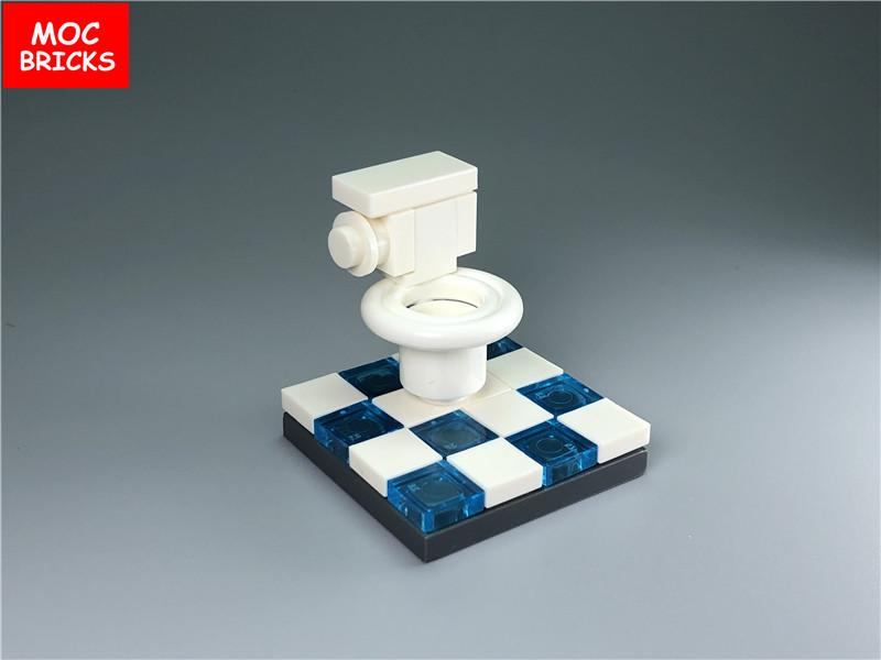 Set  MOC Bricks Coffee Cupboard Microscope Toilet Air Conditioner Desk Educational Building Blocks Toys Kids Gifts