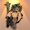 Metal Wall Art Set 3 Pieces Tiger Elephant Giraffe for Modern Home Office Cafe Bar Living Room Bedroom Terrace Kitchen Garden Gift