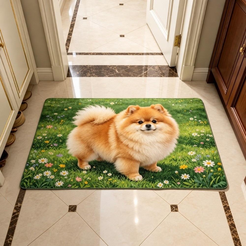 40*60cm Bathroom Carpet Corgi / Teddy Dog Floor Mat New Bedroom Door Small Rug Table Bedside