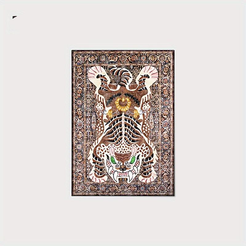 Bottom Washable Tibetan Tiger Carpet Tibetan Tiger Persian Ethnic Style Kitchen Living Room Bedroom Mat Washable Area