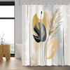 Modern Art Abstract Leaf Illustration Shower Curtain with 12 Hooks – Creative Partition & Bathroom Decoration