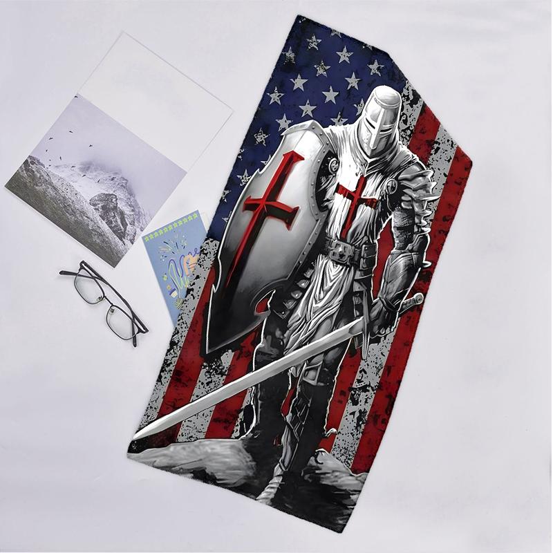 Cross Templars Knight Fashion Beach Towel: Ideal for Summer Adventures Soft, absorbent and quick drying suitable for swimming and bathing