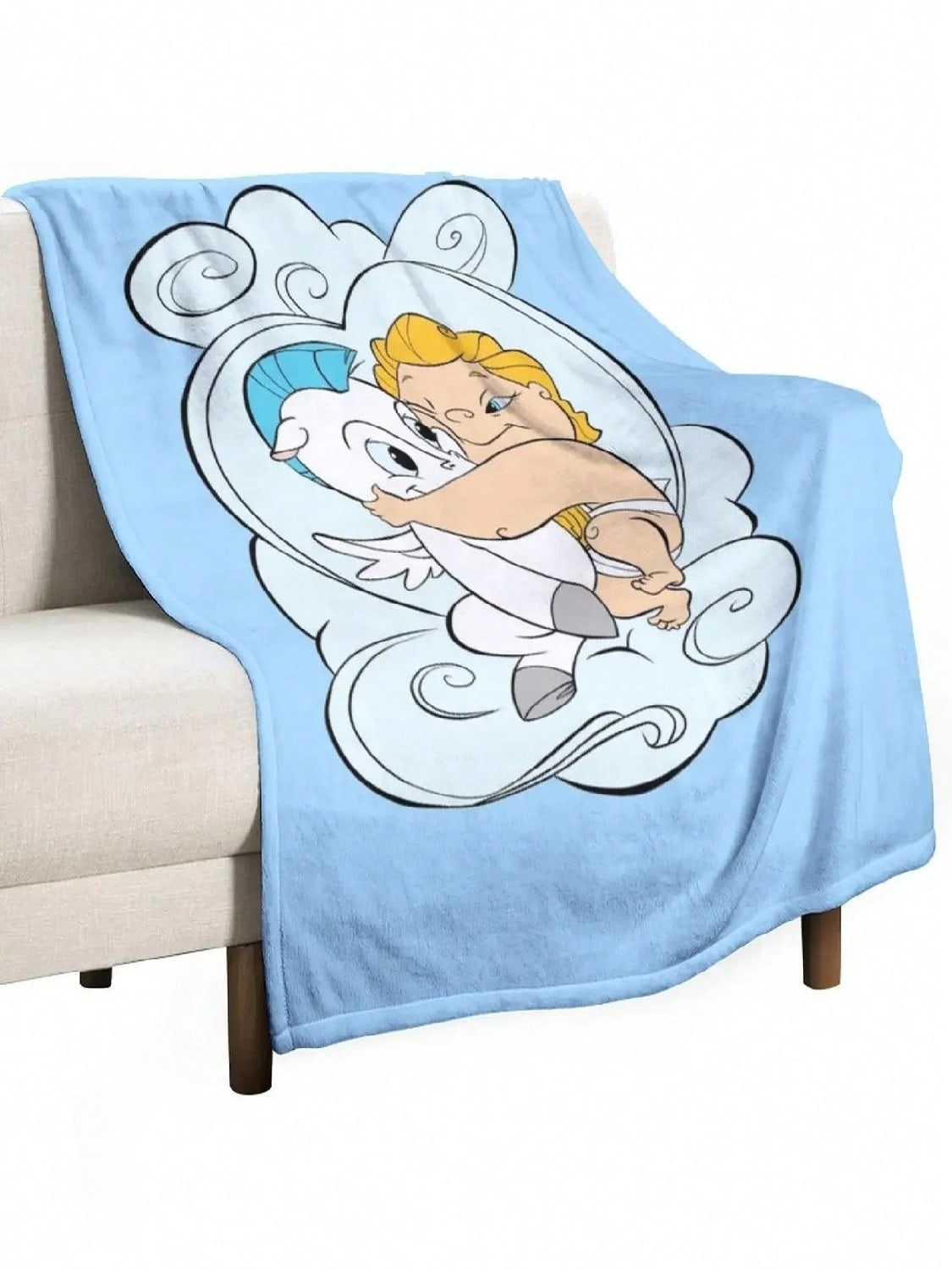 Friends_ Hercules & Throw Blanket Cute Blanket Vintage Blanket#Color_MULTI,Size_75X95CM 75X95CM
