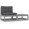 VidaXL Solid Pine Wood Garden Lounge Set 2 Pcs with Cushions Patio Furniture Outdoor Furniture Set Furniture of 805762