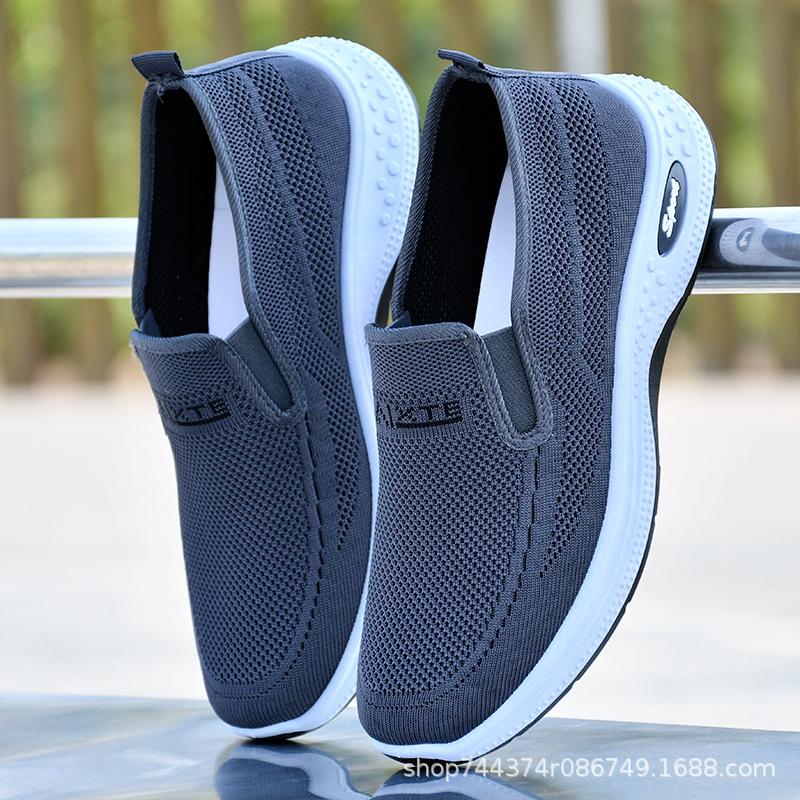 Sapatos de tecido primavera e verão sapatos de malha respiráveis sapatos casuais com sola macia antiderrapante sapatos preguiçosos