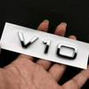 3d ABS Chrome Black V10 Logo Letters Car Fender Side Emblem Badge Decal For RS6 S6 C6 S8 R8 V10 Sticker Accessories