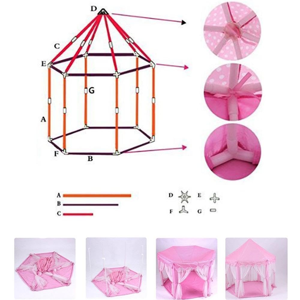 Actnow Kids Indoor Great Value Young Splendid Stage Kids Play Kids Tent Easy to Includes Storage Bag Tent, Girls, Children's Tent, [Tent + Mat, Set]