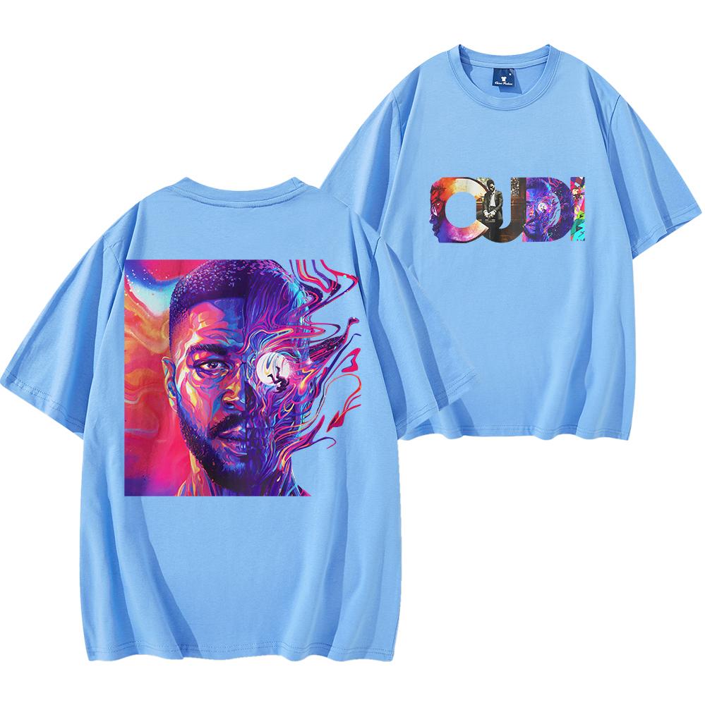 Cudi Man on The Moon Shirt Amerikanischer Rapper Shirt Herren Damen Kurzarm Streetwear Hip Hop Oberteile Y2K Kleidung Fan Geschenke