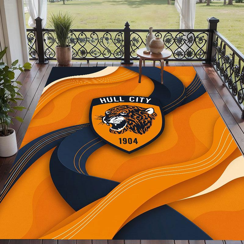 Soft Floor Carpet Hull City Football Pattern Area Rug Decorative Mat For Home Room Decoration