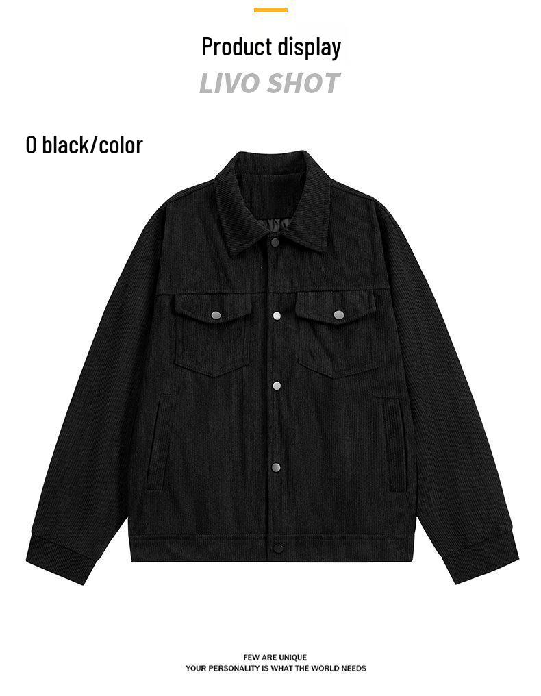Spring/Autumn Men's Trendy Corduroy Lapel Jacket 2026