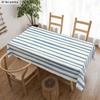 1pc Soft, Fashionable and Beautiful Blue-White Striped Tablecloth, Machine Washable and Easy to Clean.PMJ