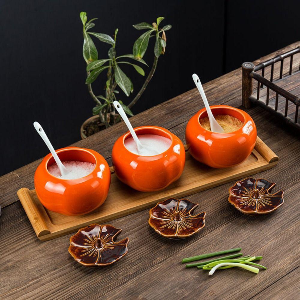 Gorgeous Kitchen Storage Organizer Ceramic Seasoning Container Sugar Bowl Spice Jar Tea Pot