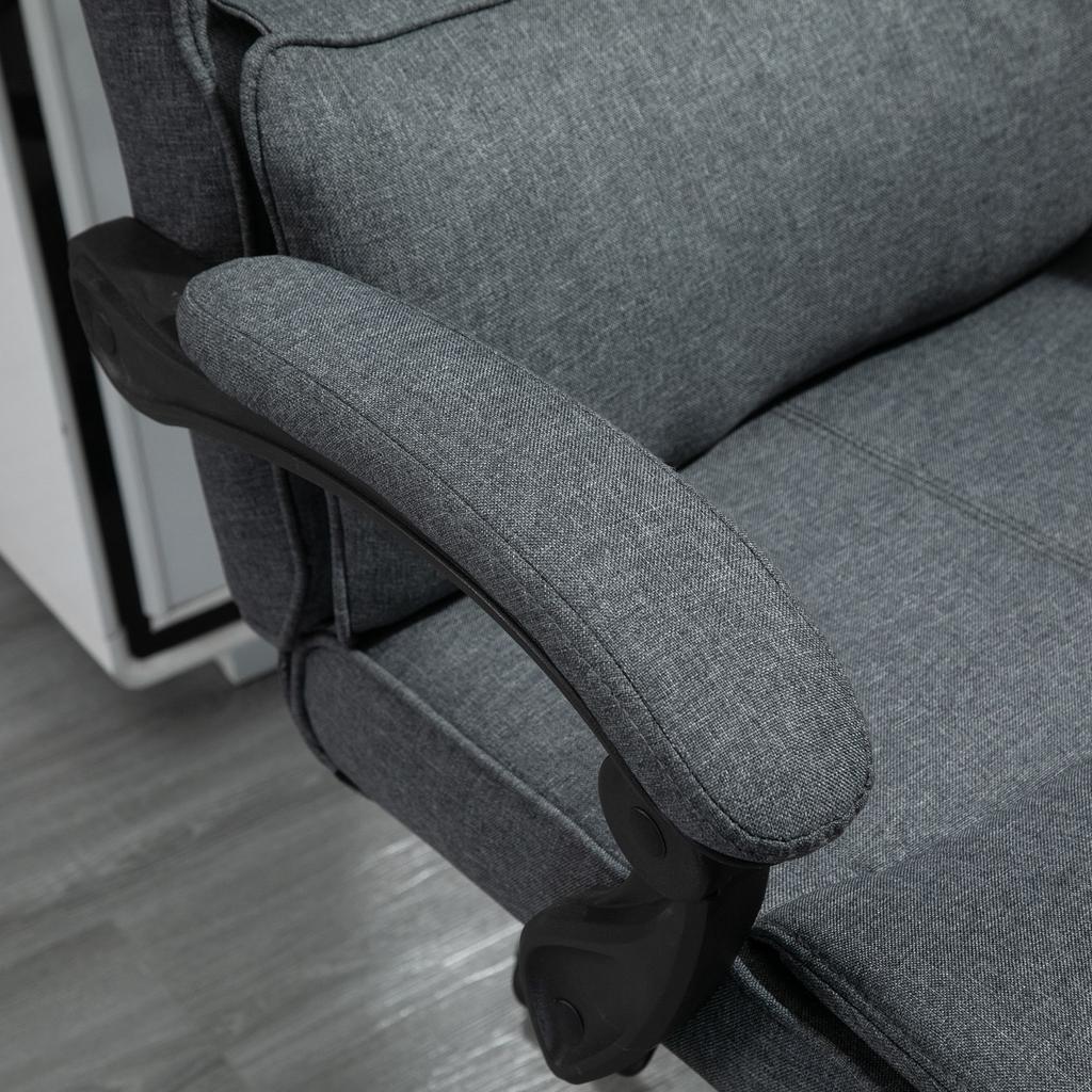 Ergonomic Office Chair with Adjustable Height, Armrests and Footrest, 66x70x115-123 cm, Grey