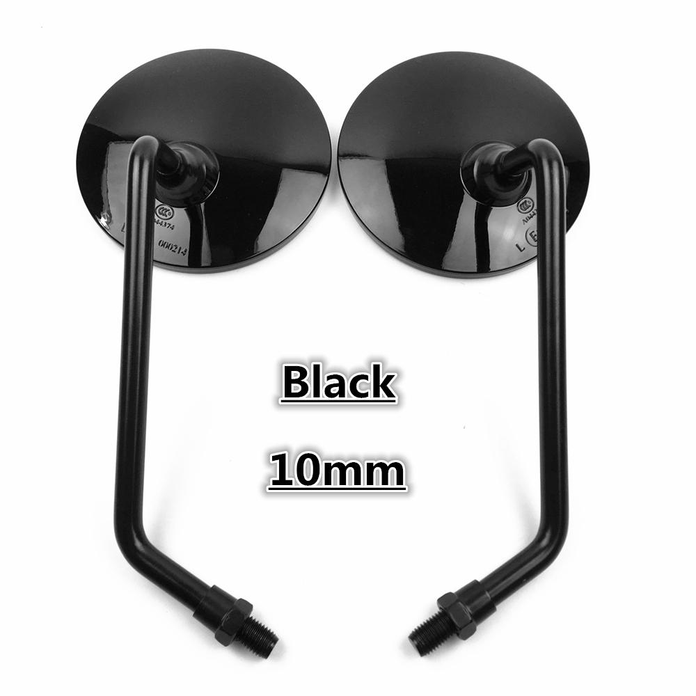 Black/Chrome Motorcycle Back View Mirror Electric Bicycle Rearview Mirrors Moped Side Mirror 8mm 10mm