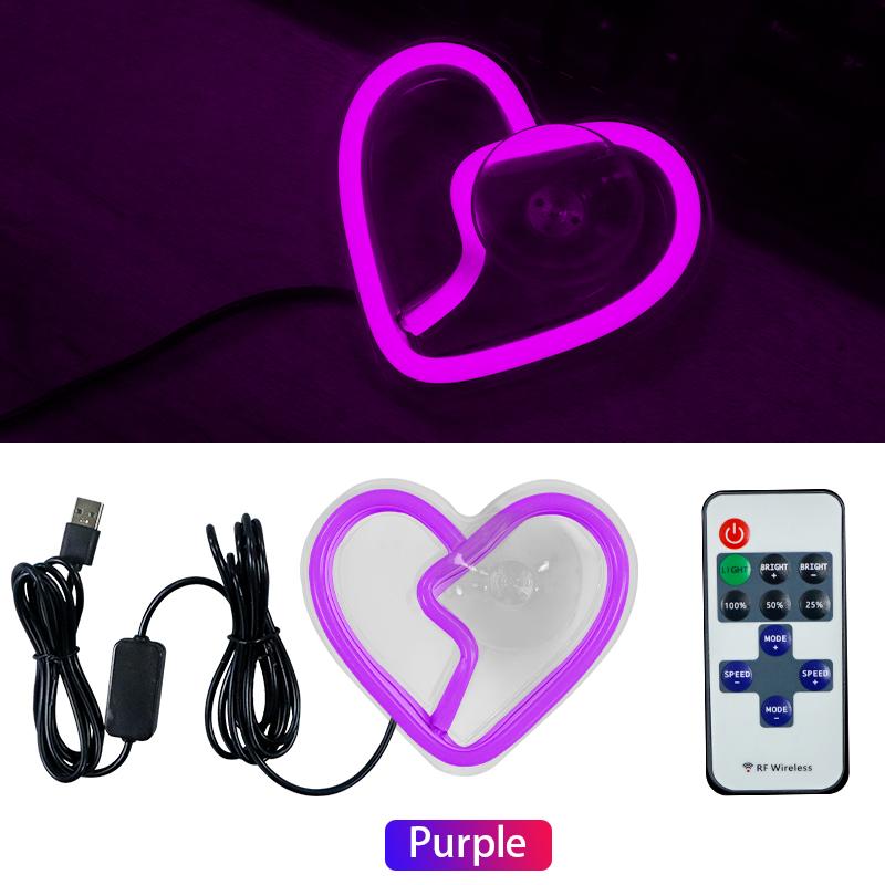 Car interior LED lights, Car window neon interior decoration lights,glowing heart atmosphere lights USB wiring ambient lighting