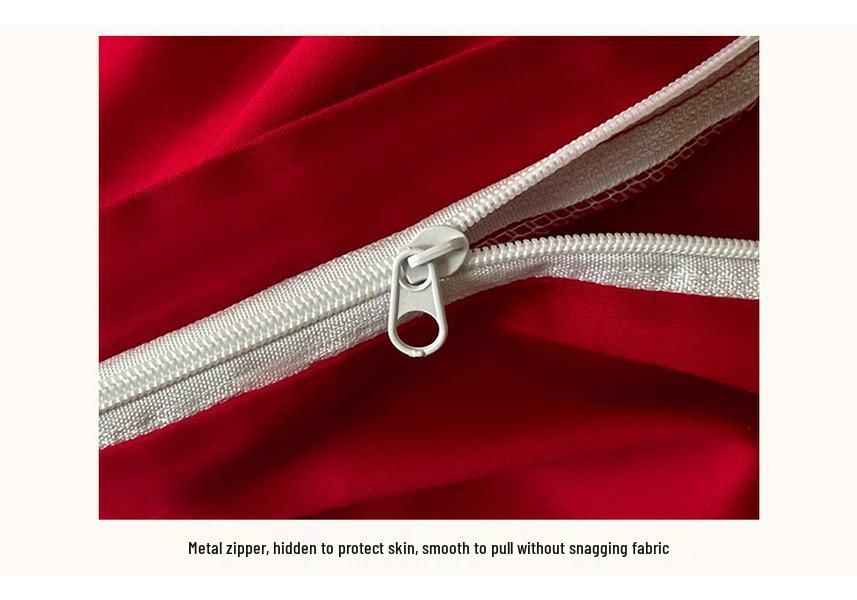 Embroidered Red Chinese Wedding Bedding Four-Piece Set