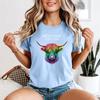 Highland Cow Messy Hair Colorful Unisexs Tshirt