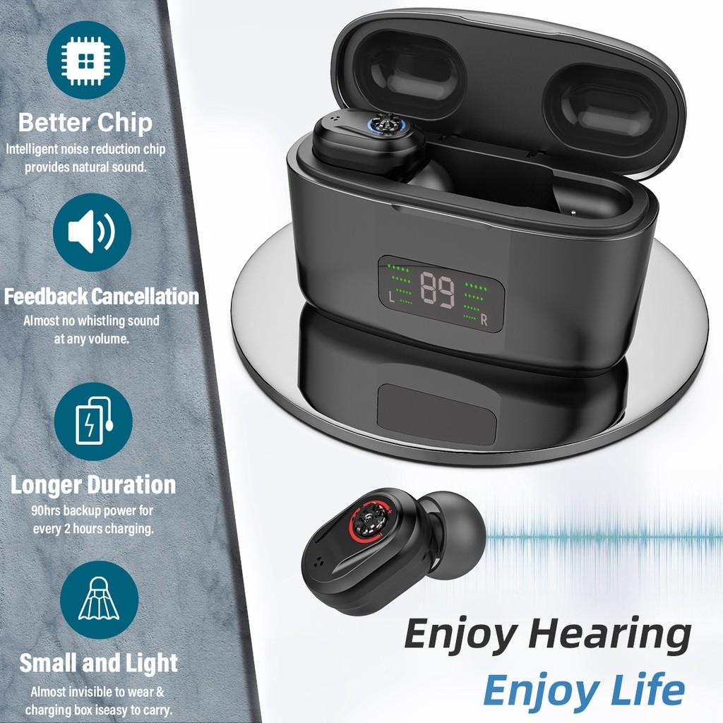 Wireless Rechargeable Hearing Aids LED Display Audiphone Children Adults Elderly Invisible Mini Sound Voice Amplifier