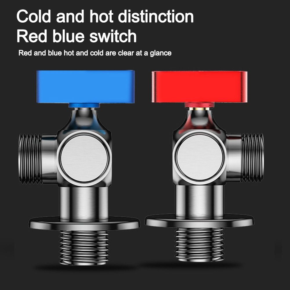 High Quality Red Blue Water Control Valve Brass Cold and Hot Distinction Brass Angle Valve Corner Valve Kitchen