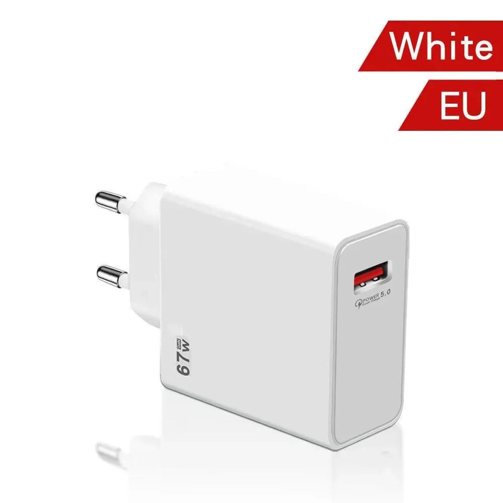 Xiaomi 67W Fast Charging Charger EU/US/UK USB Adapter Standard Charge Head Type-C Mobile Phone Type C Cable for Xiaomi Power Adapter