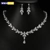 Exquisite Jewelry Sets For Women Wedding Party Accessories Cubic Zircon Stud Earrings & Necklace Gift
