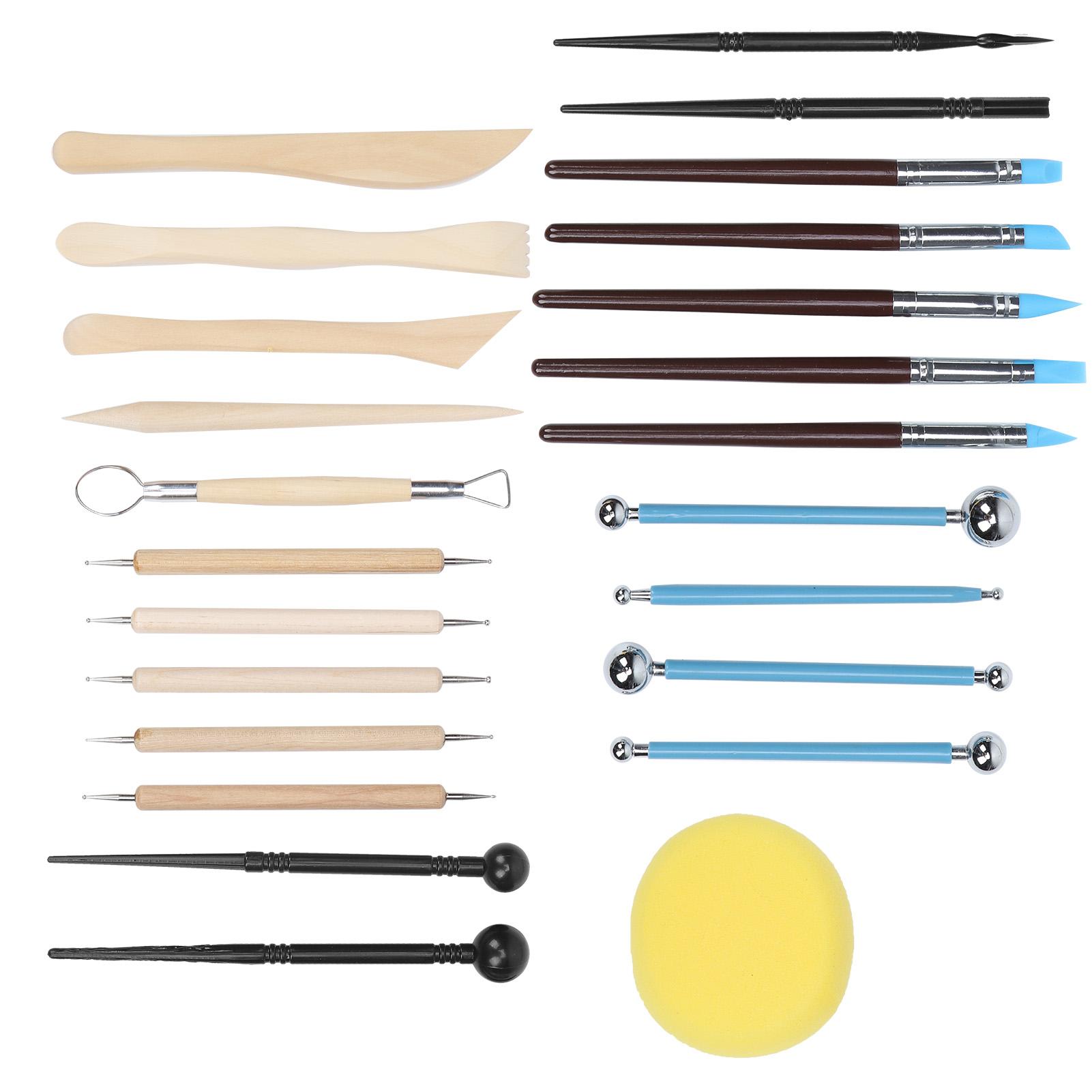 

25 шт. гончарных инструментов для резьбы по мягкой глине, стержней для биговки, маркеров с сумкой для хранения