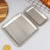 Luxury Square Rectangular Stainless Steel Serving Tray Cafe Cake Dessert Plate Storage Trays Home Kitchen Storage Table Dish