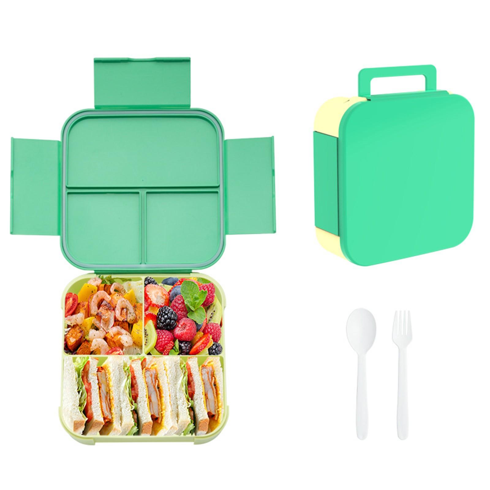 

Переносной детский школьный контейнер с откидной крышкой, герметичный ящик для фруктов на работе, ланч-бокс с возможностью подогрева в микроволновой печи One Size зелёный