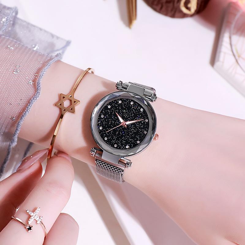 Magnetic Mesh Belt Starry Sky Watch Female