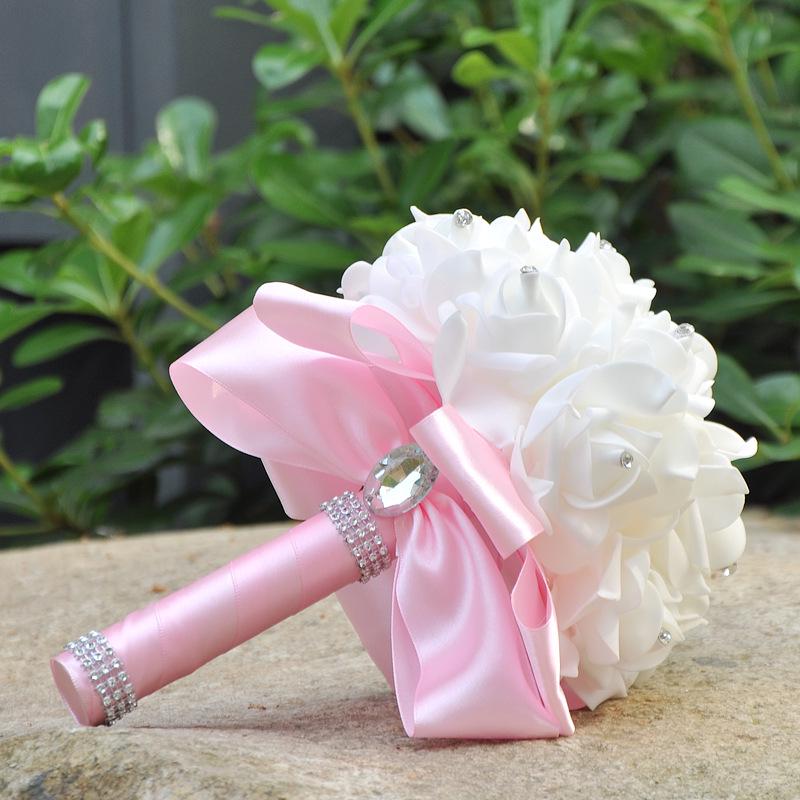 Handheld Bridesmaid Posy: PE Rose Flower Girl Bouquet for Graduation Season