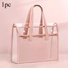 Large Capacity Portable Transparent Handheld Folder Expandable File Storage Bag PVC Self-adhesive File Bag Document Organizer