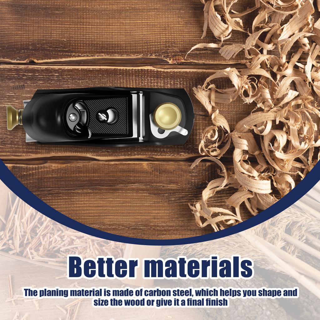 Wood Planer Carbon Steel Mini Hand Planer with Adjustable Cutting Depth Design Universal Woodworking Tool for Trimming Polishing