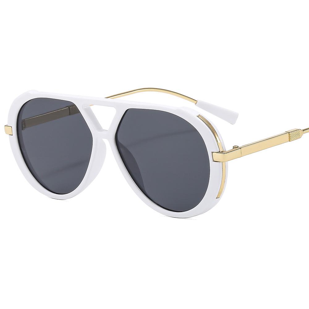 2024 Cheap Sunglasses Vintage Custom High Quality Sunglasses Own Logo Uv400 Mens Metal Frame Double Bridge Sunglasses