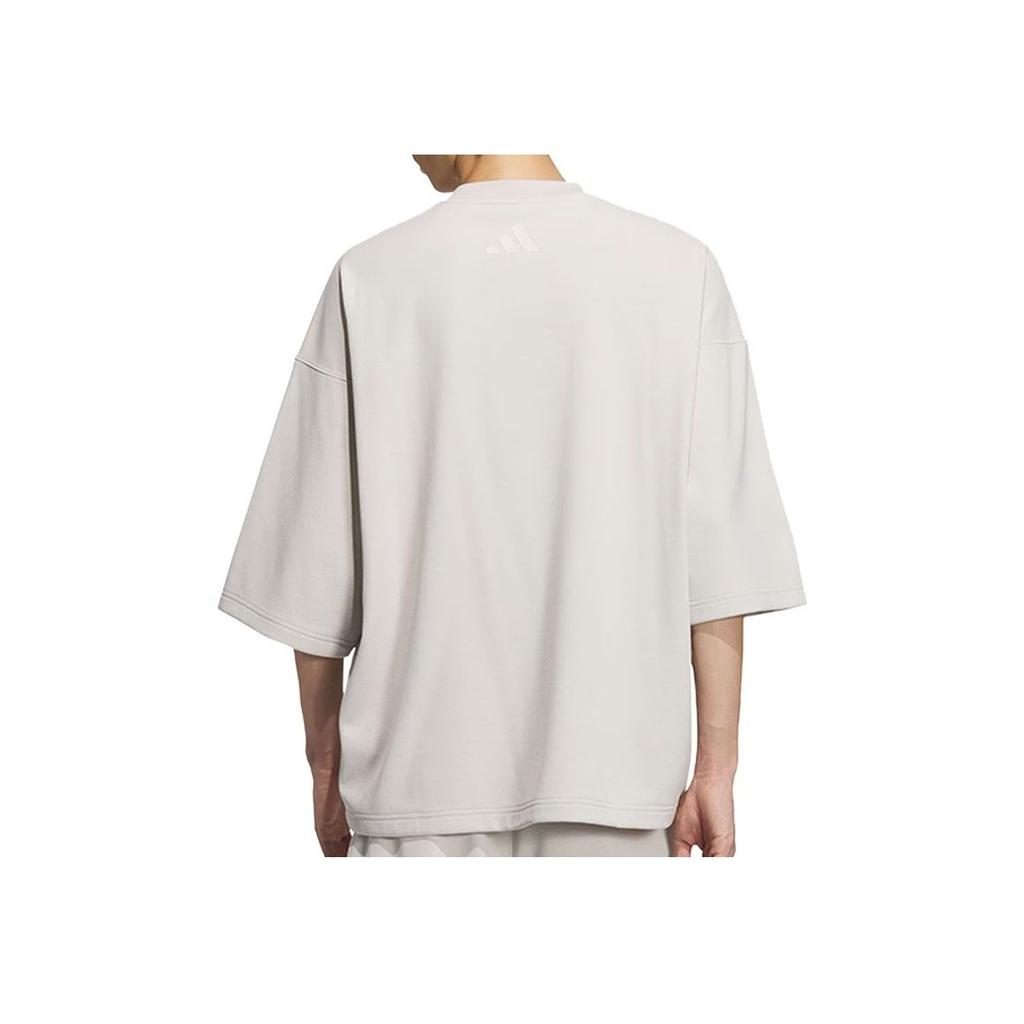 Adidas Sports Casual Comfortable Quick-Dry Cool Short Sleeve T-Shirt Men Tops Light-Gray JL6069