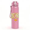 1PC Book Worm Retro Vintage Letter Print 750ml Color Plastic Sports Water Bottle Leakproof Flip Straw Lid Suitable for Sports Office Home Use