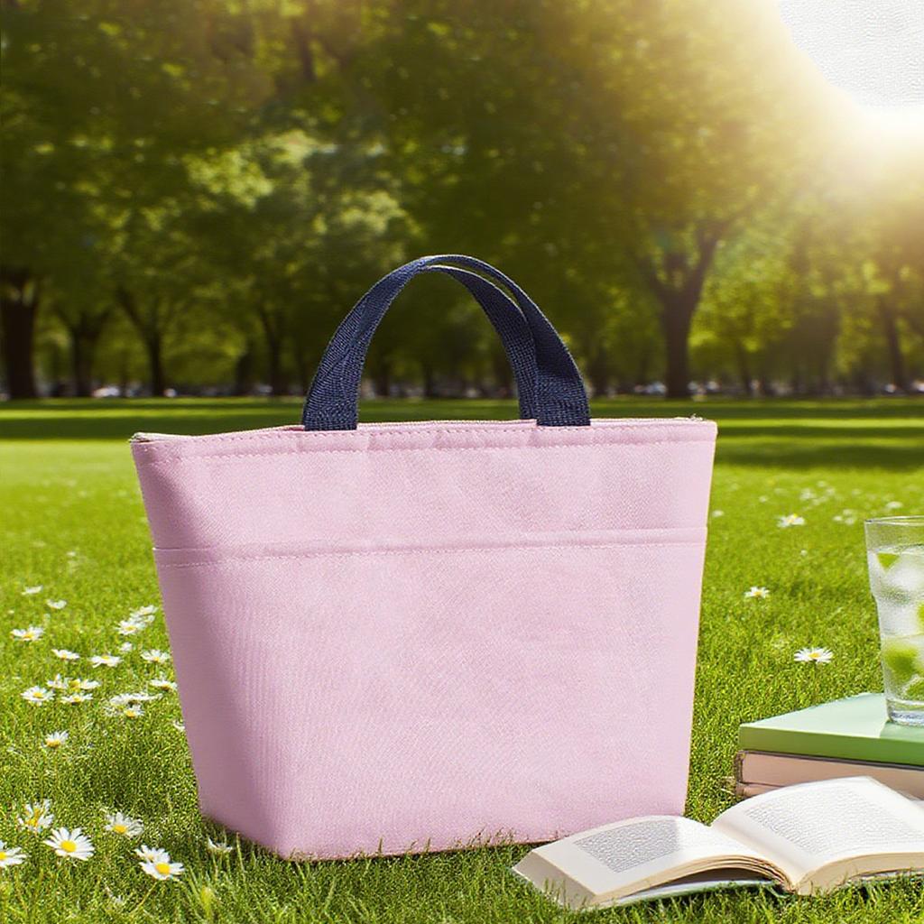 1pc-Portable and Durable Zipper Fresh-keeping and Heat-insulating Lunch Bag Picnic Bag Ice Bag Bento Bag