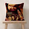 Klassischer Chucky Horrorfilm Kissenbezüge Cartoon Sofa Dekorativ Zuhause Zweiseitiger Druck Kurzer Plüsch Niedlicher Kissenbezug