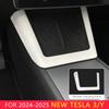 For Tesla Model Y Launch Juniper 2025 Model 3 Highland 2024 White Leather Center Console Wireless Charging Frame Cover